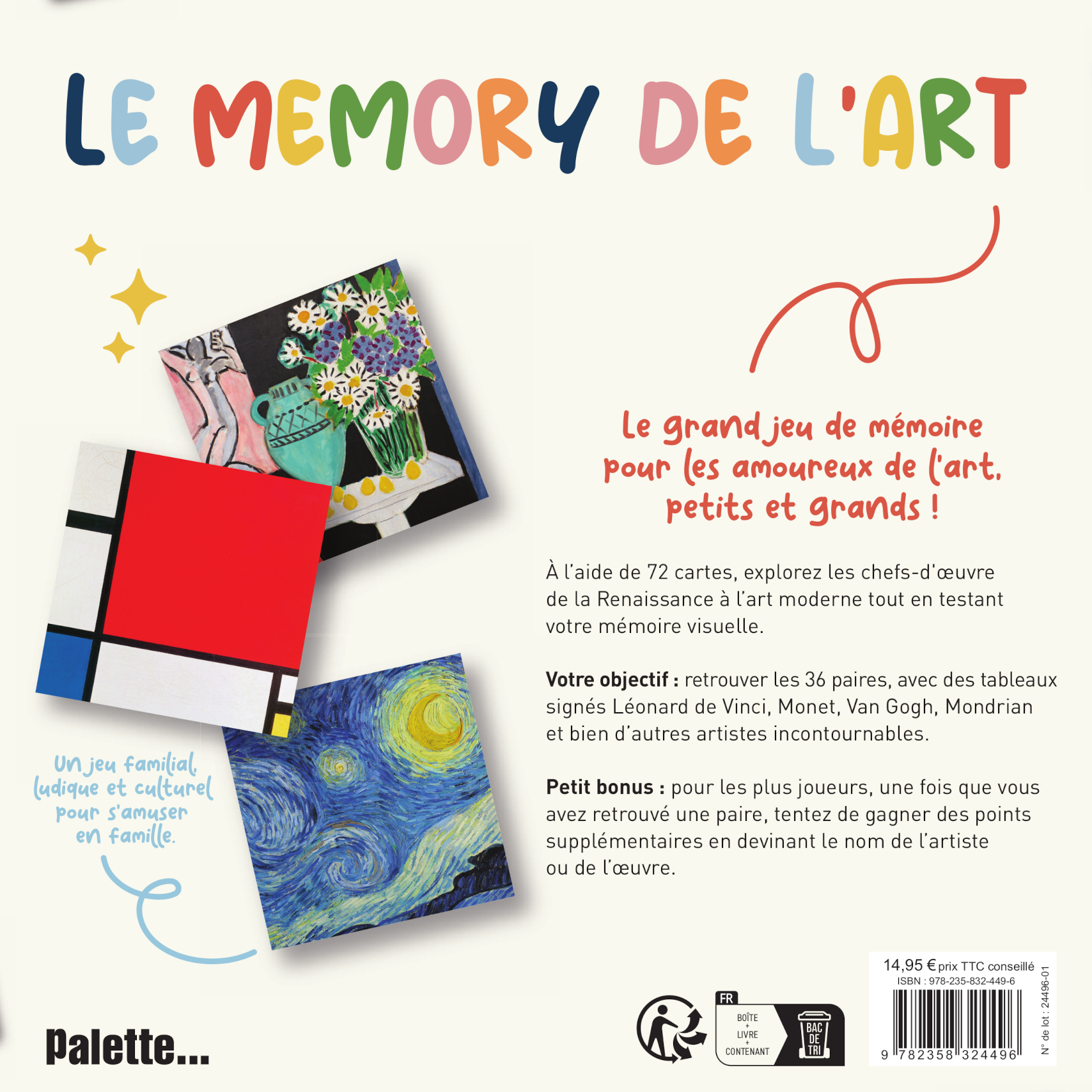 LE MEMORY DE L'ART (BOITE DE JEUX)///PALETTE/ – Image 2