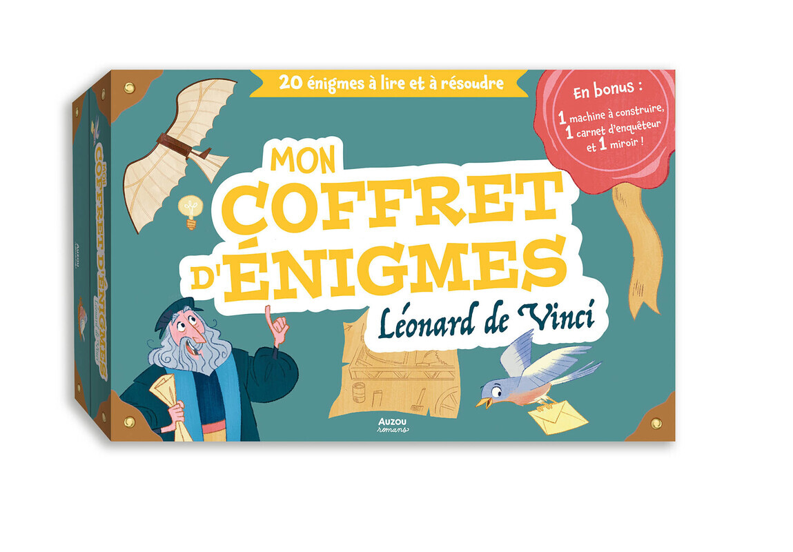 MON COFFRET D'ENIGMES LEONARD DE VINCI///AUZOU/