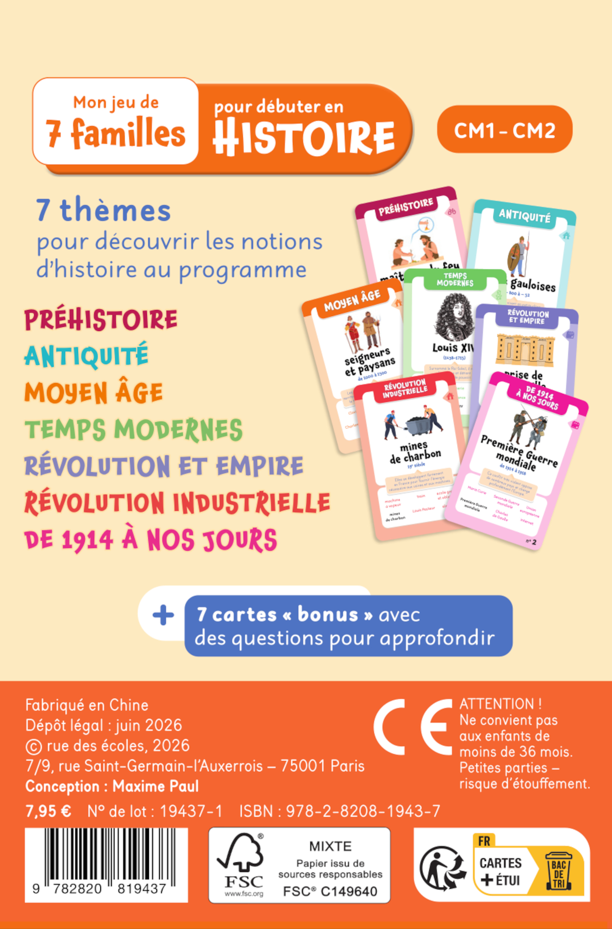 MON JEU DE 7 FAMILLES POUR DEBUTER EN HISTOIRE - CM1-CM2///RUE DES ECOLES/ – Image 2
